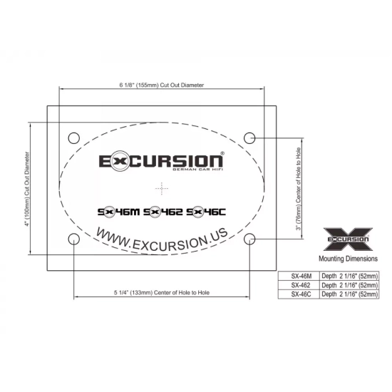 Excursion SX-462 – 2-drożne głośniki współosiowe 4x6